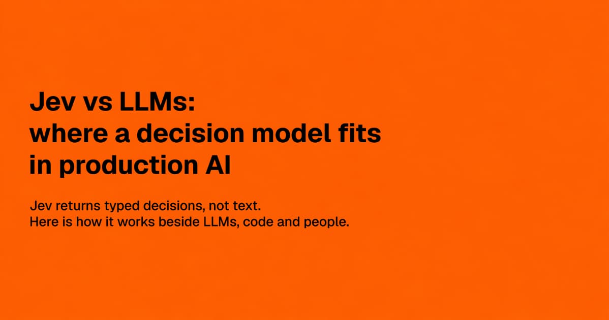 Jev vs LLMs: where TypeSafe AI's System One Model fits in production AI
